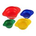 Eco-friendly Food Grade Heat Resistant Stackable Novelty Non-stick Collapsible Foldable Embossed Silicone Measuring Cup